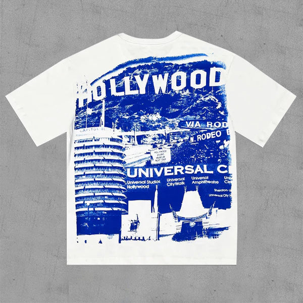 NO.55 Los Angeles printed casual street T-shirt