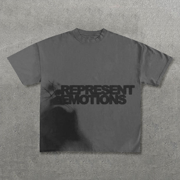 Represent Emotions Print Short Sleeve T-Shirt