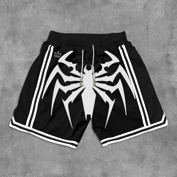 Personalized Anime Spider Print Mesh Pocket Shorts