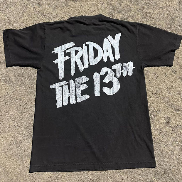 Fashion Friday The 13th Print Short Sleeve T-Shirt