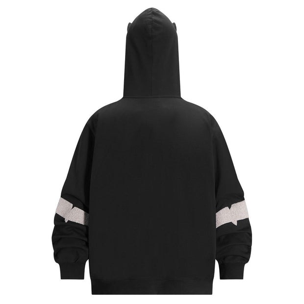 Trendy brand personality spoof full zip hoodie