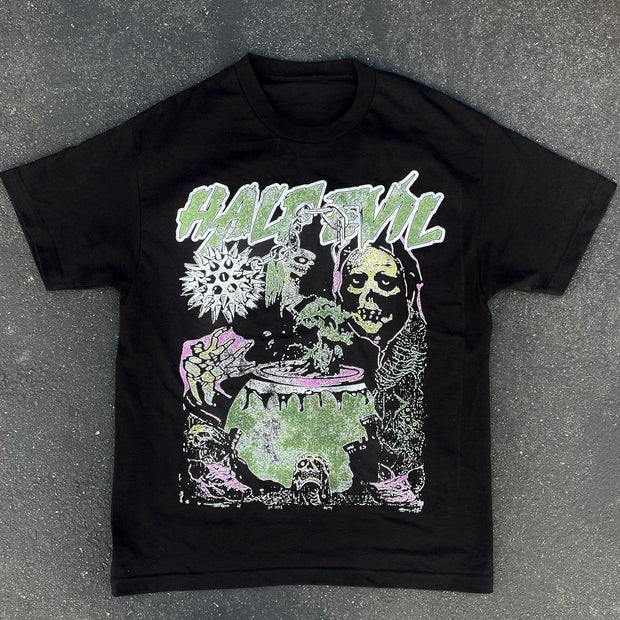 Skull Mix Print Short Sleeve T-Shirt