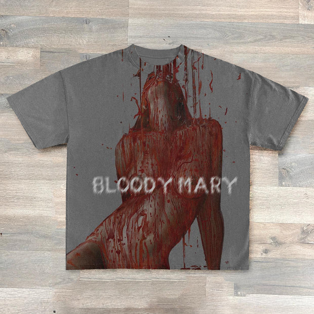 Bloody Mary Print Short Sleeve T-Shirt