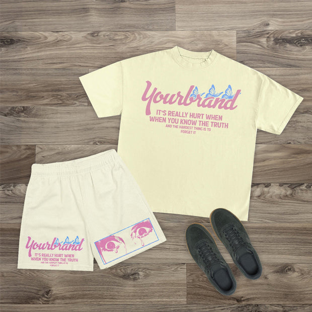 Casual vacation short-sleeved T-shirt two-piece set