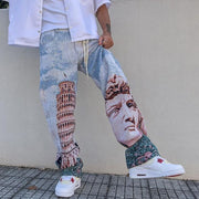 Retro Hip Hop Casual Fashion Tapestry Trousers