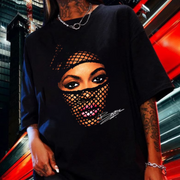 Big face singer star Beyonce printed T-shirt