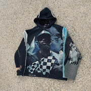 Trendy retro hip-hop tapestry hoodie