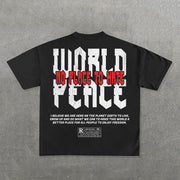 World Peace Print Short Sleeve T-Shirt