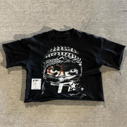 Fashion Masked Boy Print Short Sleeve T-Shirt