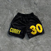 Sports print solid shorts