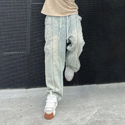 Retro hip-hop loose straight jeans trousers