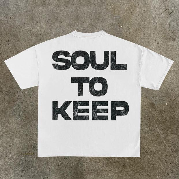 Soul To Keep Print Short Sleeve T-Shirt