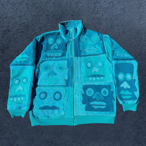 Retro personalized zipper jacket