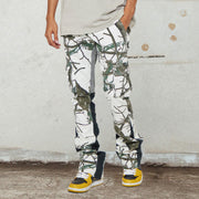Printed Street Hip-Hop Cargo Pocket Jeans