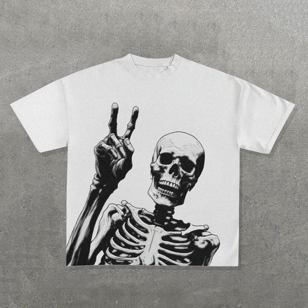 Cute Skull Print Short Sleeve T-shirt