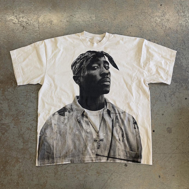 Tupac Print Short Sleeve T-Shirt