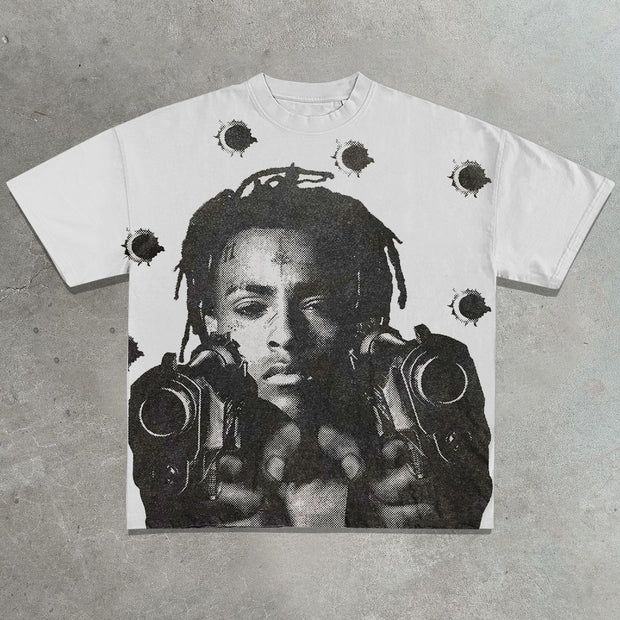 Rap star targeting printed T-shirt