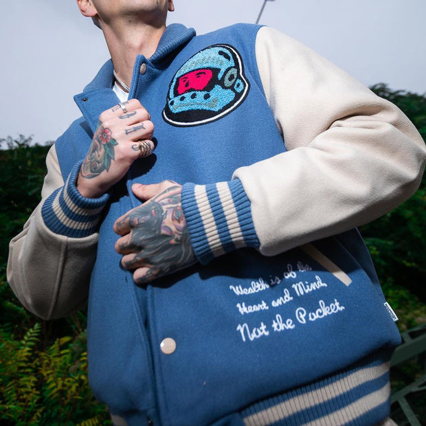 Fashion hip-hop street trend hit color stitching baseball uniform jacket