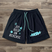 Trendy statement print preppy shorts