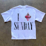 I Love Sunday Casual Street T-shirt