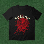 Spider Web Print T-shirt Sweatpants Two Piece Set