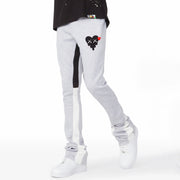 Funny Hearts Print Pocket Flared Trousers