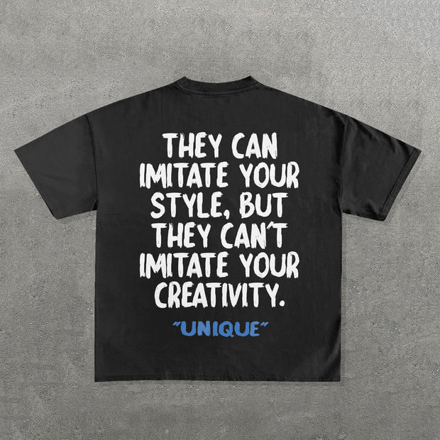 You Are Unique Print Short Sleeve T-Shirt