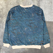 Vintage printed round neck long sleeve loose sweatshirt