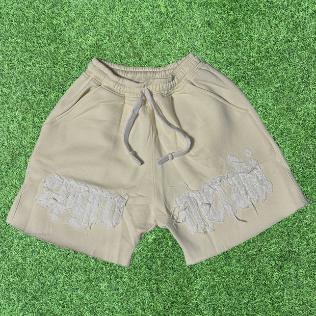 Casual Letter Print Drawstring Pocket Shorts