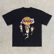 Street basketball team print casual T-shirt