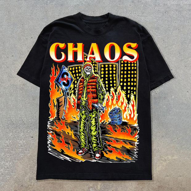 Chaos Print Short Sleeve T-Shirt