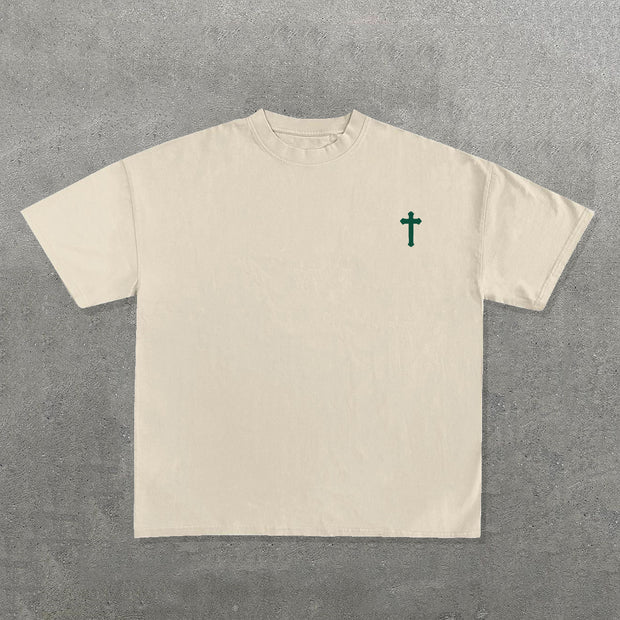 It't Never Luck It's Always God Print Short Sleeve T-Shirt