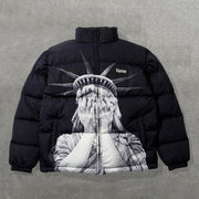 No Liberty Printed Long Sleeve Winter Warm Down Jacket