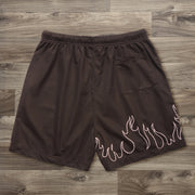Relaxed Flame Print Stretch Shorts