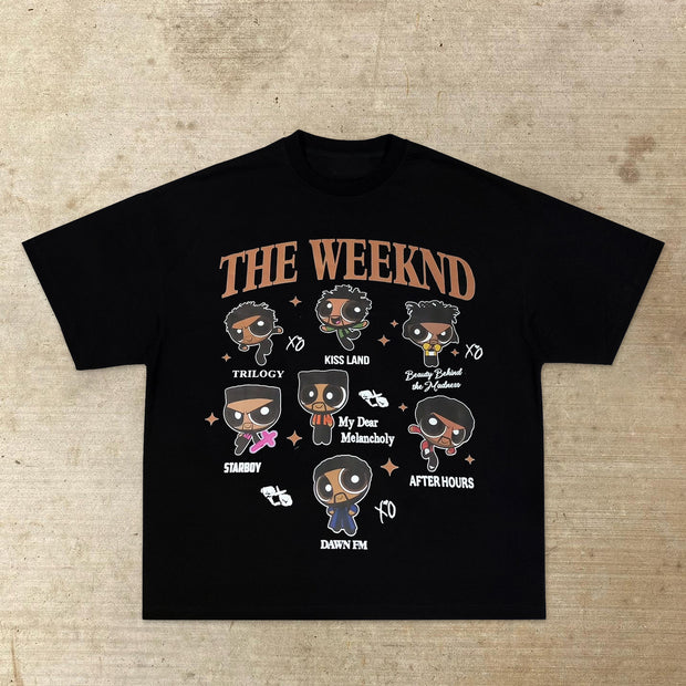 the weeknd flying little witch print T-shirt