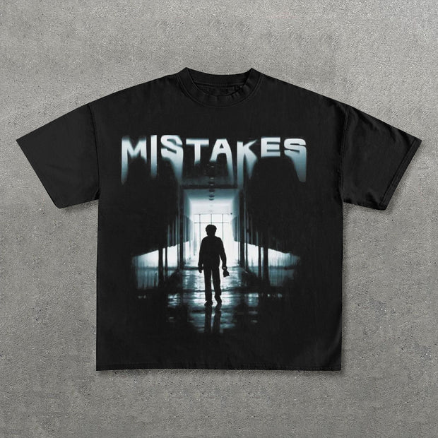 Mistakes Print Short Sleeve T-Shirt