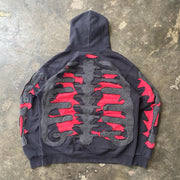 Casual street patchwork skull sports hoodie