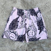Casual personality street print shorts