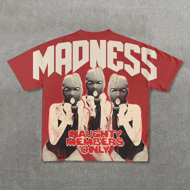 Madness Mask Girls Print Short Sleeve T-Shirt