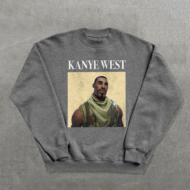 Kanye West Printed Crew Neck Sweatshirt