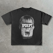 Horrified Boy Print T-Shirt