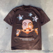 Rap star singer MAC printed cotton T-shirt