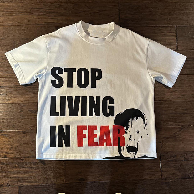 Fear printed cotton T-shirt
