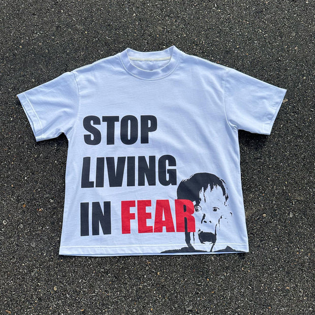 Fear printed cotton T-shirt