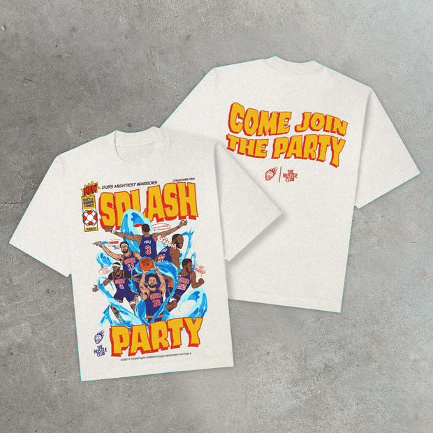 Basketball Party Print Casual Street Basketball T-Shirt