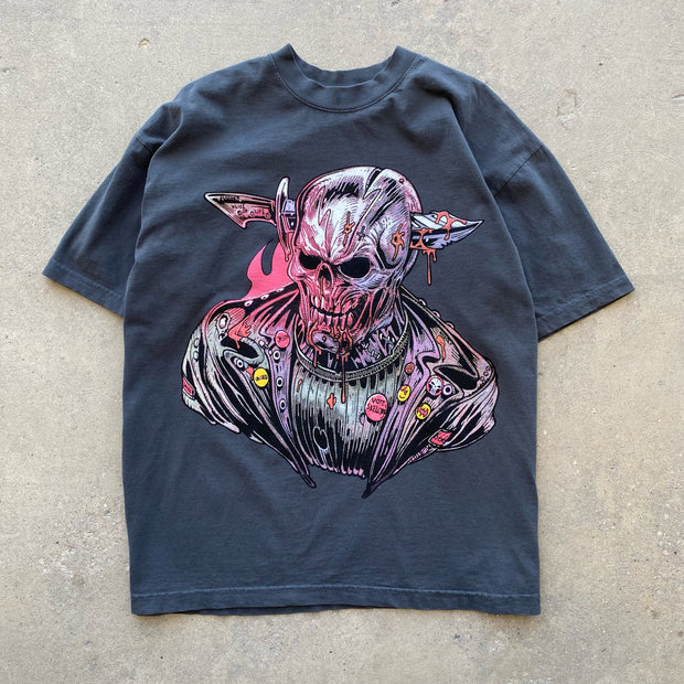 New limited edition punk skull casual street T-shirt