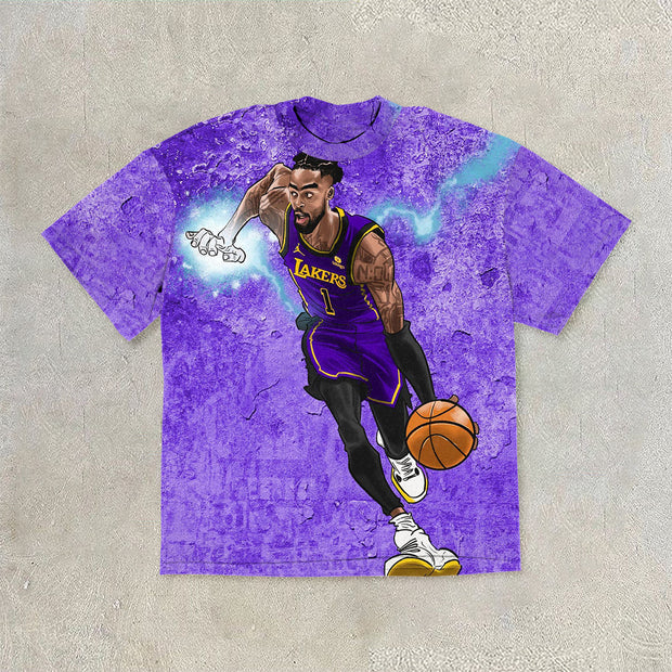 Basketball Graphic Casual Short Sleeve T-Shirt