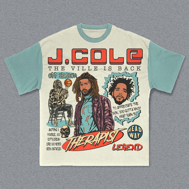 J. Cole Contrast Color Print Short Sleeve T-shirt