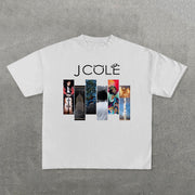 Fashion J. Cole Album Print Short Sleeve T-Shirt