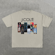 Fashion J. Cole Album Print Short Sleeve T-Shirt